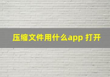 压缩文件用什么app 打开